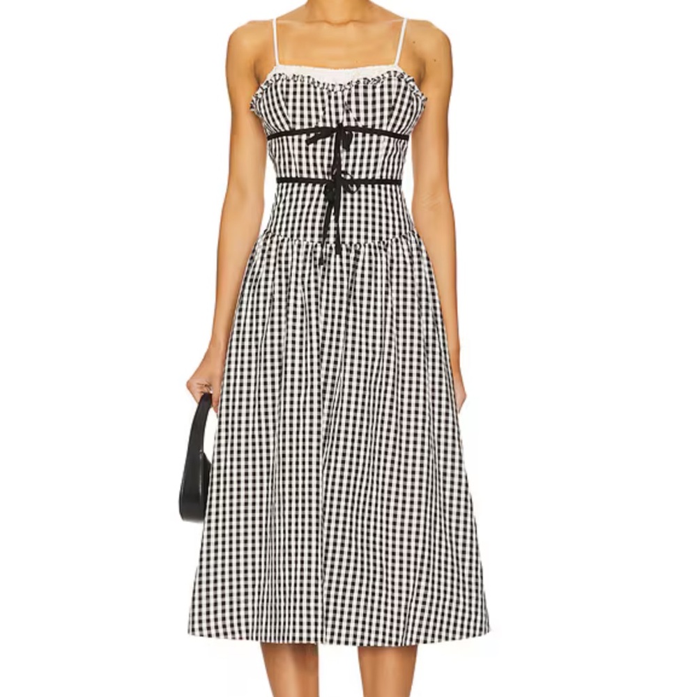 FOR LOVE AND LEMONS Black White Gingham Dress